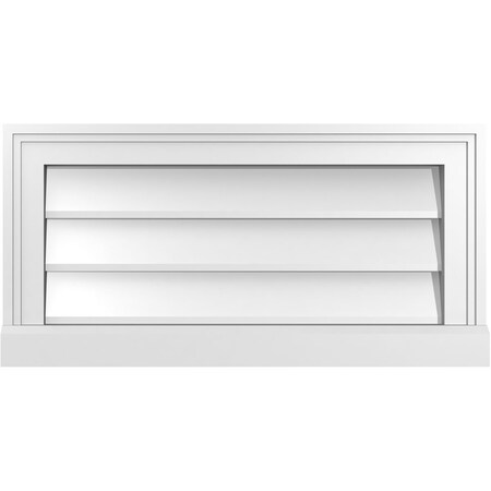 Ekena Millwork Vertical Surface Mount PVC Gable Vent w/ 2"W x 2"H , Brickmould Sill Frame, 24"W x 12"H GVPVE24X1203SN